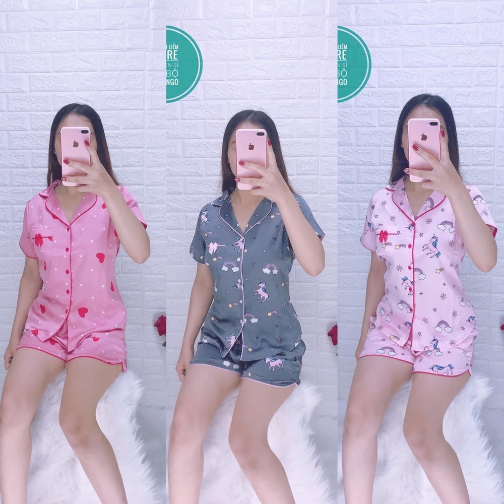 New Pink Heart Satin Silk-Like Pajamas Set - Picture 3 of 4